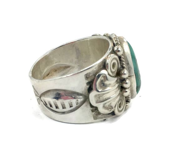 Turquoise Ring, Sterling Silver, Native American, Signed, D Turquoise Ring, Sterling Silver, Native American, Signed, D