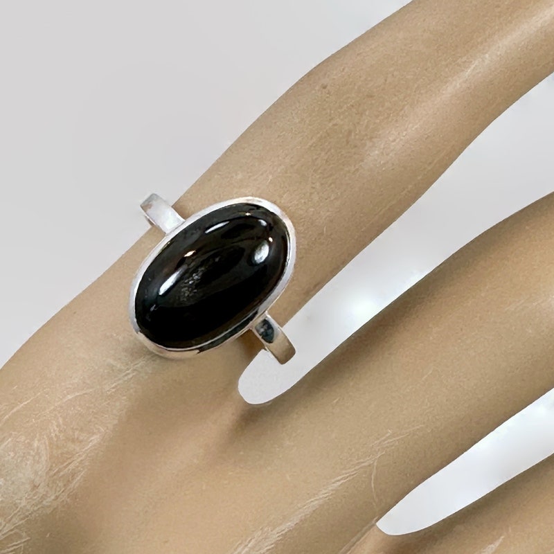 Rectangular Obsidian Ring Obsidian Ring - Etsy