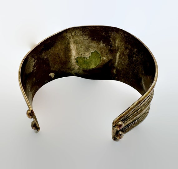 Tibetan Cuff, Boho, Red, Turquoise, Old, Patina, Vintage Bracelet