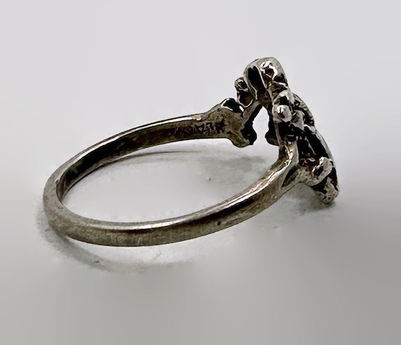 Unique Ring, Leaf, Berries, Sterling Silver, 1920… - image 4