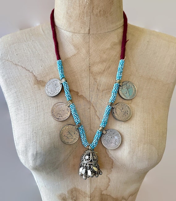 Coin Necklace, Afghan, Vintage Necklace, Middle E… - image 2