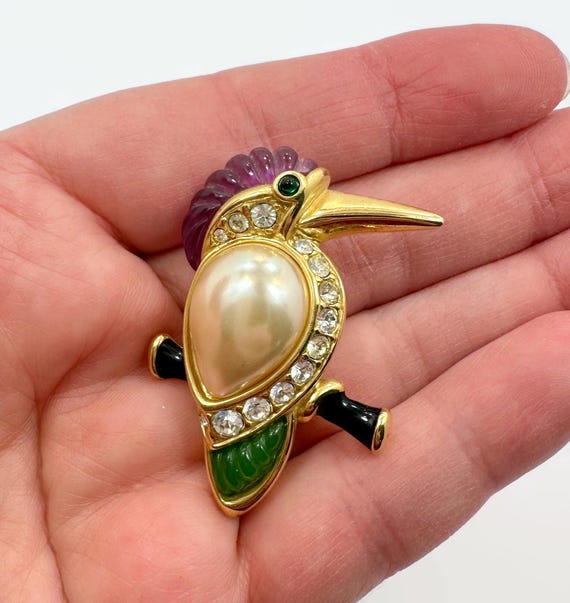 Spilla Ali D'Angelo Con Strass - Vintage E Brillante Per Borse E Cappelli - Foto 8