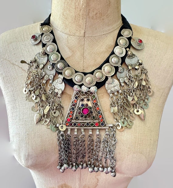 Afghan Necklace, Middle Eastern, Massive, Vintage… - image 1