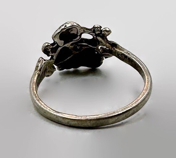 Unique Ring, Leaf, Berries, Sterling Silver, 1920… - image 3