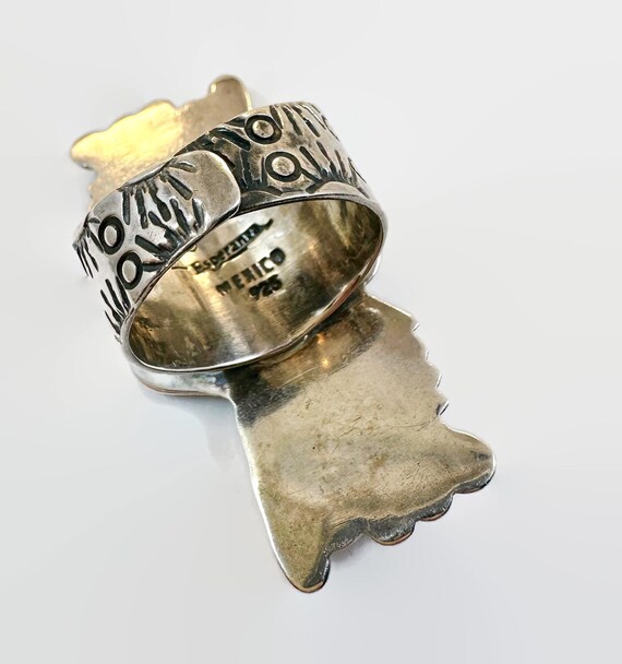 Red Jasper Ring, Esperanza, Silver, Signed, Mexic… - image 4