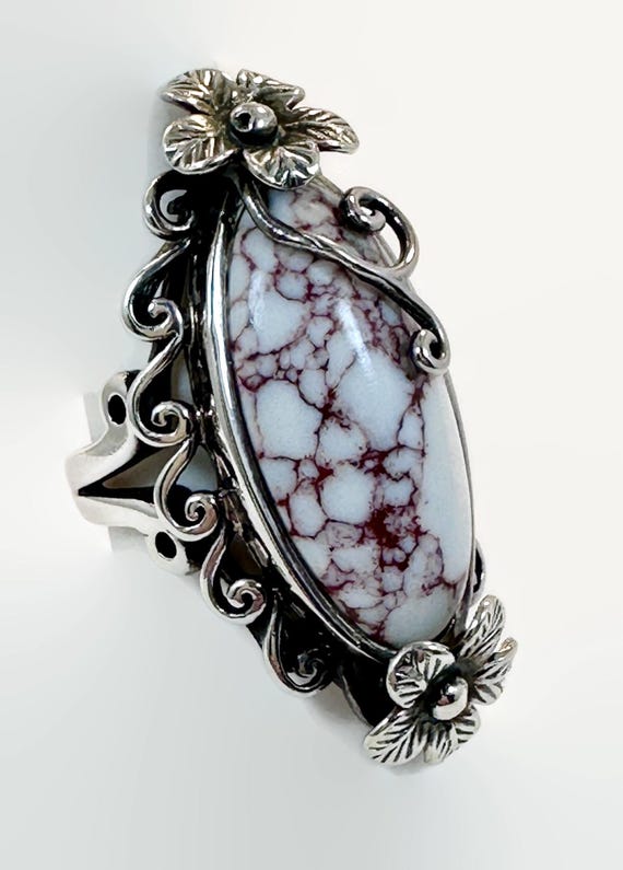 Statement Ring, Wild Horse Turquoise, Sterling Si… - image 3