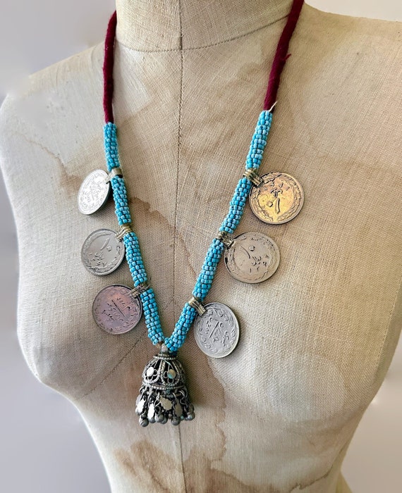 Coin Necklace, Afghan, Vintage Necklace, Middle E… - image 1