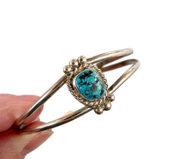 Turquoise Cuff, Sterling Silver, Vintage Bracelet… - image 3