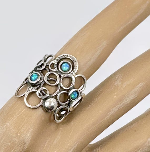 Opal Ring, Sterling Silver, Modern, Contemporary,… - image 1