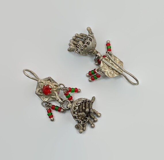 Ethnic Earrings, Kashmir, Jhumka , Old Silver, Vi… - image 5