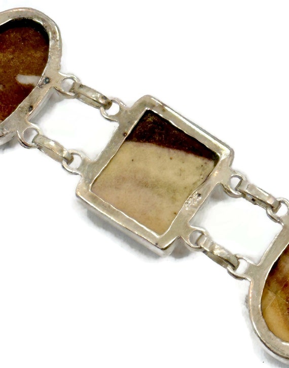 Jasper Bracelet, Sterling Silver, Vintage Bracele… - image 7