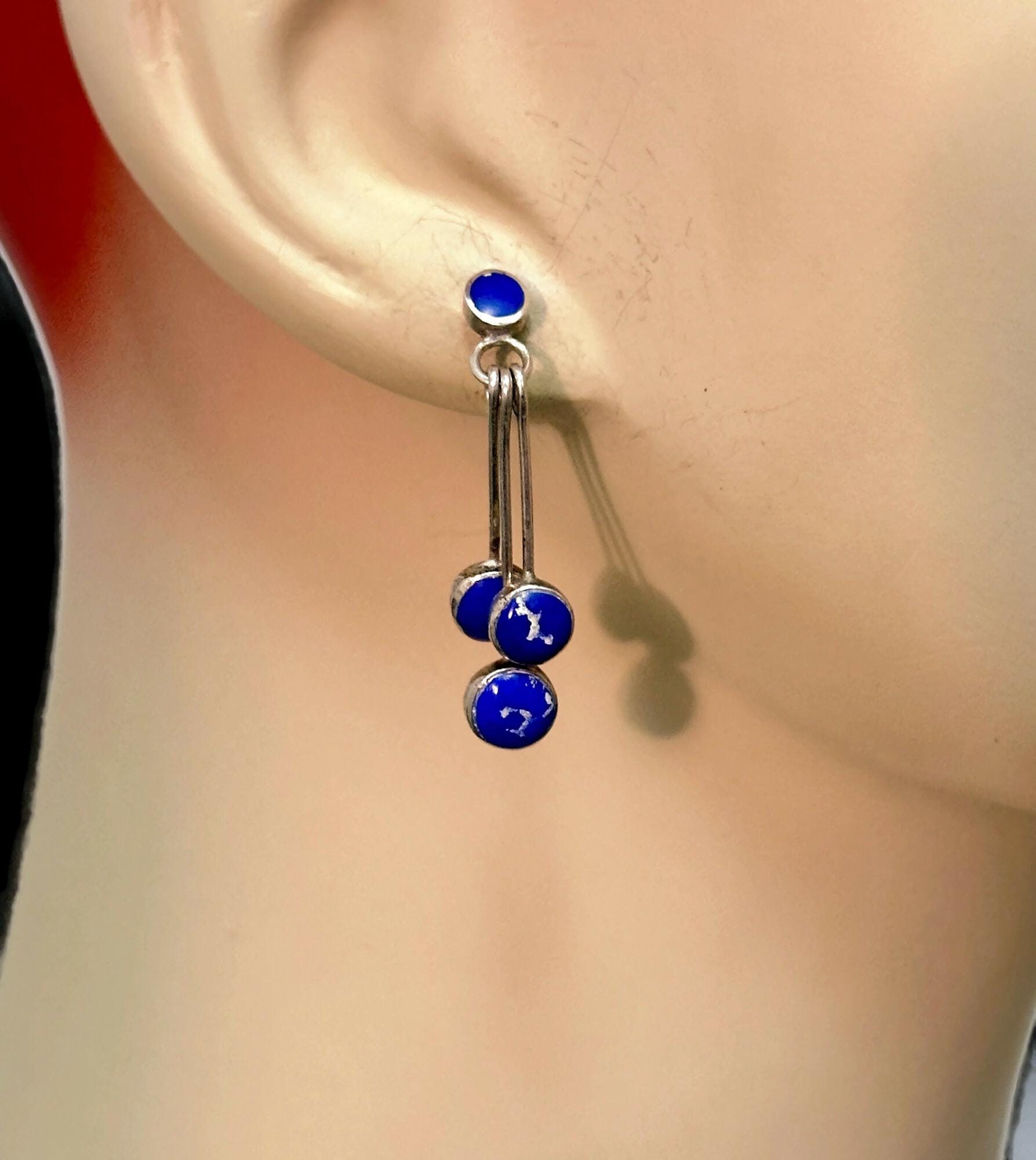 Orecchini pendenti in argento sterling con granato fatti a mano
