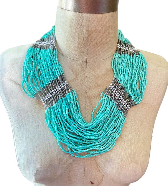 Fashion Boho Ethnic Necklace Vintage Turquoise Statement Tassel Body Chain 