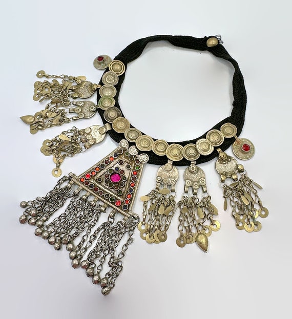 Afghan Necklace, Middle Eastern, Massive, Vintage… - image 6