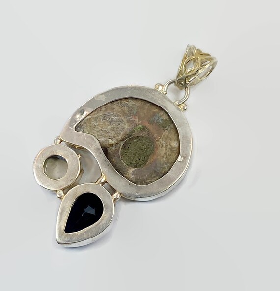 Ammonite Pendant, Fossil, Shiva Shell, Sterling S… - image 5