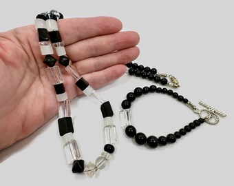 Art Deco French Metal Glass Necklace（1930年代 フランス
