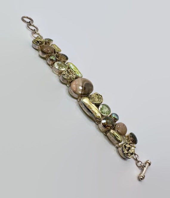 Stone Bracelet, Mookite Jasper, Green Amethyst, P… - image 9