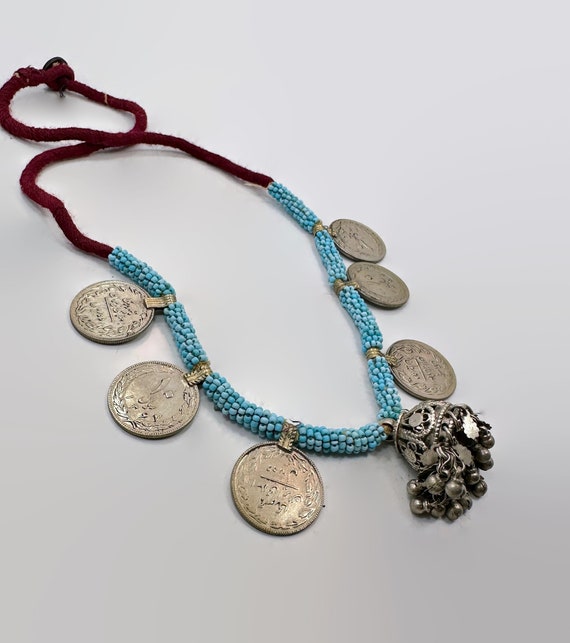Coin Necklace, Afghan, Vintage Necklace, Middle E… - image 4