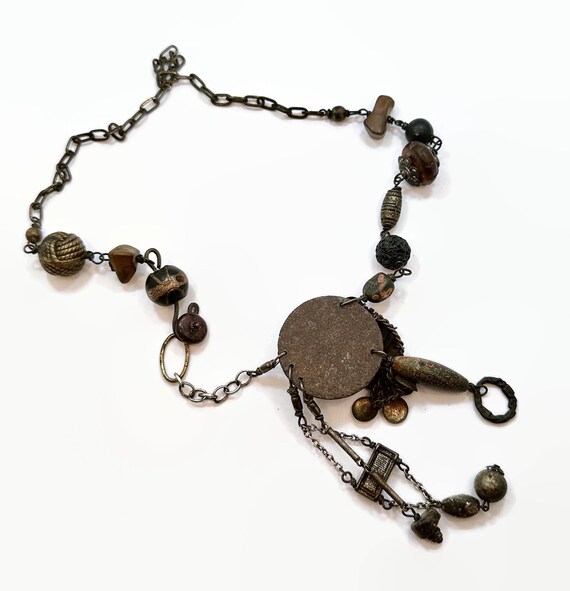 Unique Necklace, Rustic, Assemblage Necklace, Sta… - image 5