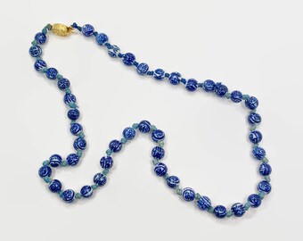 Collier Vintage En Perles De Porcelaine Blanche Avec Nœud - Bijou Fantaisie élégant Pour Femme, état Impeccable