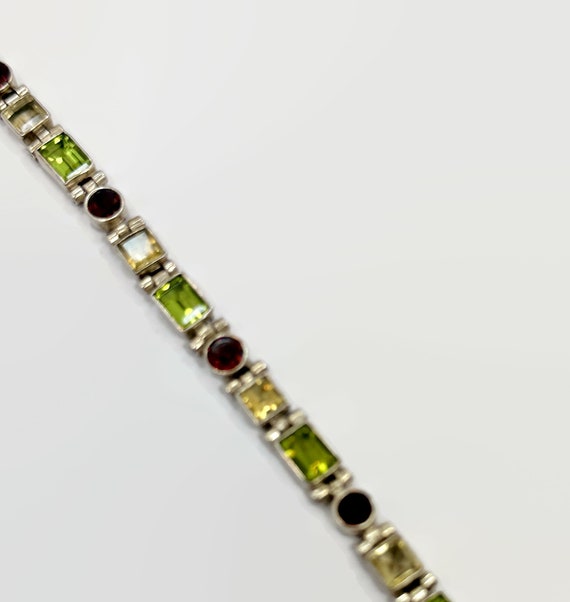 Gemstone Bracelet, Citrine, Garnet, Peridot, Ster… - image 2