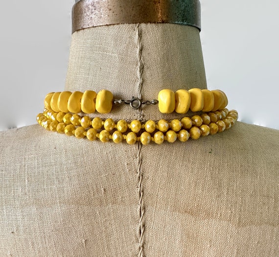 Yellow Necklace, Lot of 2, Crystal, Lucite, Beade… - image 5