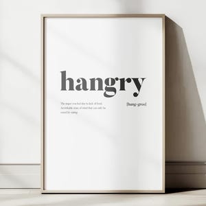 Hangry Definition Print: Funny Dictionary Wall Art