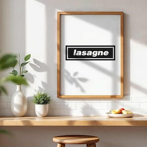 Lasagne Oasis Art Print, Oasis Wall Art, Music Print, Rock Music Art, Music Wall Art, Oasis, Music Lyrics, Home Print, Digsy&#39;s dinner print