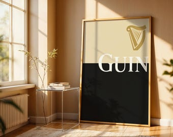 Impresión de Guinness Split the G, arte mural, impresiones de cocina, póster de cerveza, arte mural de cerveza negra irlandesa, póster de cerveza, impresión vintage de Guinness