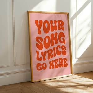 Custom Song Lyrics Print – Personalised Music Poster – Choose Your Own Lyrics – Wedding, Anniversary & Birthday Gift – A4, A3 Sizes