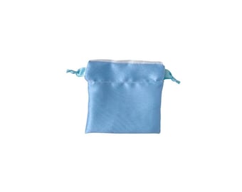 Bolsita de satén para anillos – Bolsa de viaje para joyas, anillos y accesorios / Azul