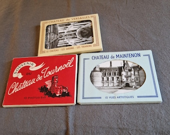 Héliogravure Château Carnets cartes photos souvenirs vintage 20ème XXème livret guide collection château Maintenon  Versailles Tournoël