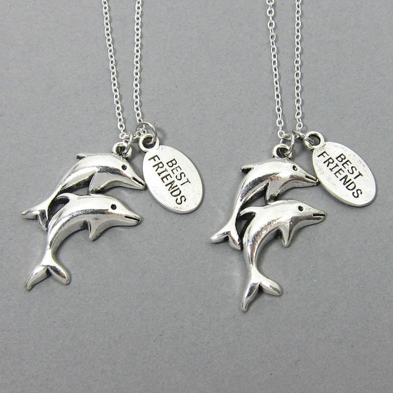 Dolphin Best Friend Necklace Custom Friendship, Best Friend