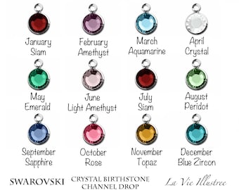 Add-on Swarovski Birthstone Charms - Silver-plated