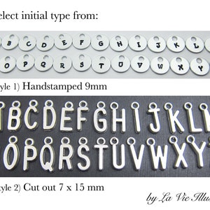 Add-on Handstamped or Cut Out  Initial Name Tag Charms