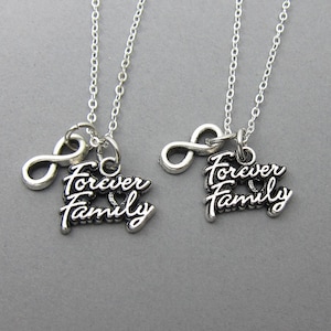 För alltid familjehalsband - Anpassat familjehalsband, familj för oändligheten, oändlighetssymbol