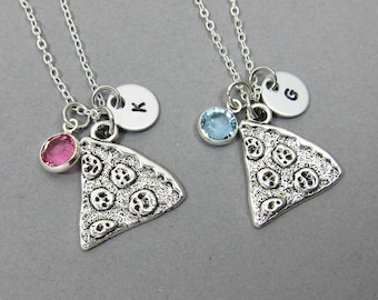 Collar de pizza para mejores amigos - Personalizado, grabado a mano, collar de amistad personalizado para parejas