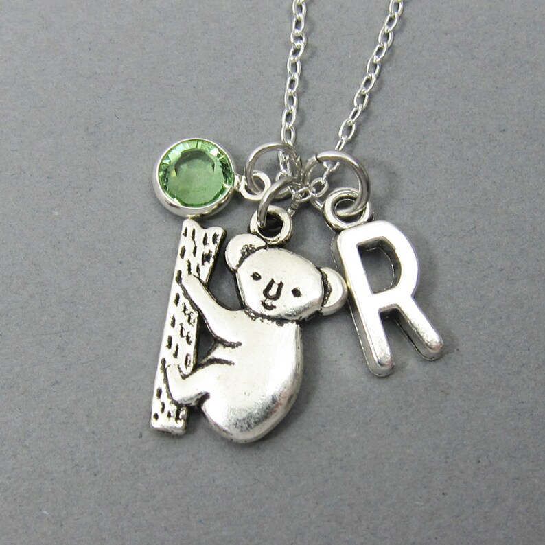 Koala Necklace Koala On Tree Personalized Handstamped Etsy