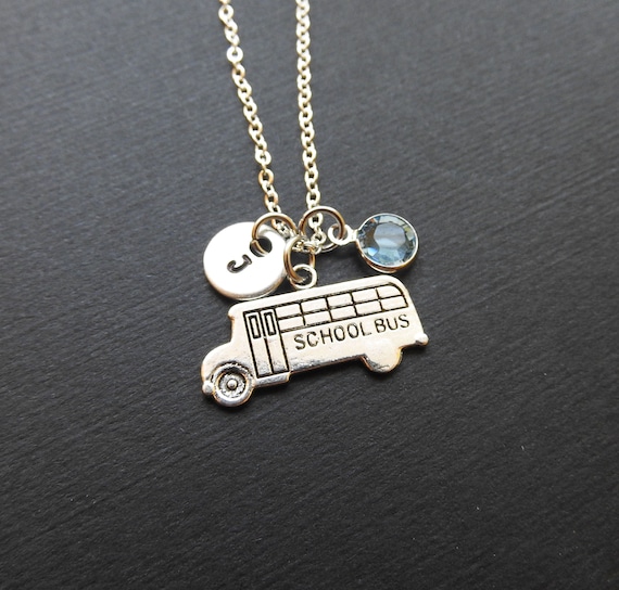 School Bus Necklace Back To School Teacher Necklace Etsy