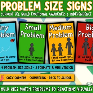 Problem Size Posters: Emotional Regulation & Problem Solving (Digital PDF)
