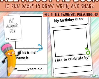 All About Me Book | Back to School Writing Prompts (Digital PDF)