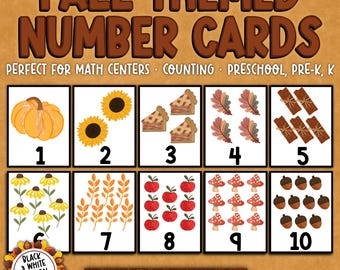 Fall Number Cards 1-10 | Preschool Math Printable (Digital Download)