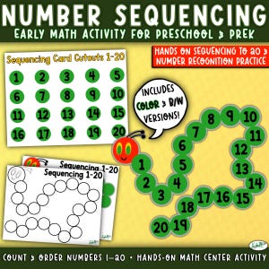 Jogo de Sequenciamento Numérico da Lagarta – Centro de Matemática para Educação Infantil (Digital)