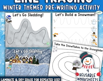 Winter Pre-Writing Tracing Activities | Fine Motor Practice for Preschool & PreK (Printable)