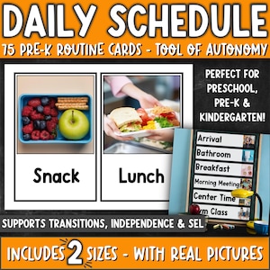 Visual Daily Schedule Cards with Real Photos: Preschool & Kindergarten (Digital Download)