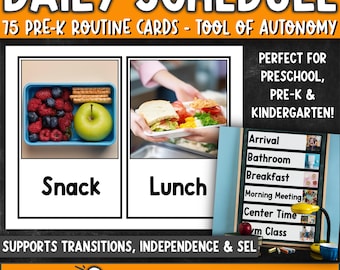 Preschool Daily Schedule Cards | Real Photo Visuals (Digital PDF)