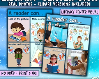 Library Center Sign | Reader Posters for Preschool (Printable)