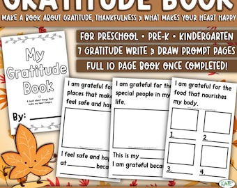 Printable Gratitude Book, Thanksgiving SEL Activity (Digital Download)