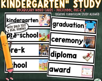 Kindergarten Vocabulary Word Cards | Real Photo Word Wall (Digital Download)