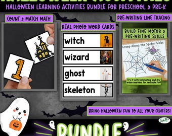 Halloween Learning Activities Bundle | Preschool & Pre-K (Digital PDF)